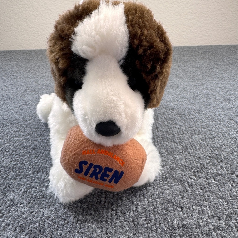 Douglas Siren the Rescue Dog Plush Hall Ambulance Brown White Excellent #571HA